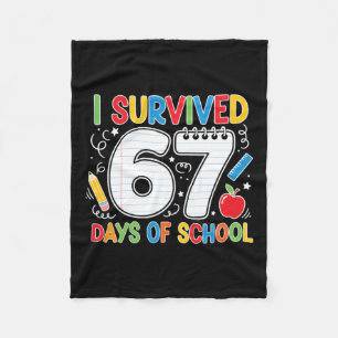 Grappige zes zeven school meme overleefde 67 dagen fleece deken