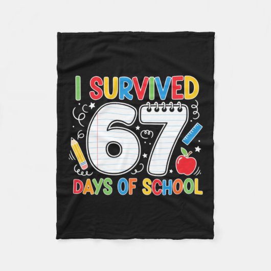 Grappige zes zeven school meme overleefde 67 dagen fleece deken (Voorkant)