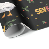 Grappige Zes Zeven Toeter Gans Kerstmis zwart Meme Cadeaupapier (Rol Hoek)