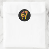 Grappige Zes Zeven Zza 67 Nummer Ronde Sticker (Tas)