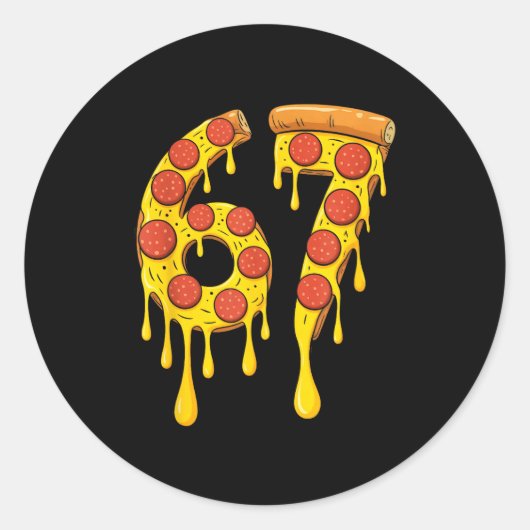 Grappige Zes Zeven Zza 67 Nummer Ronde Sticker (Voorkant)