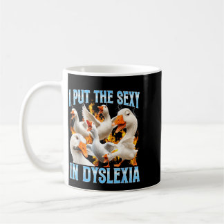 Grappige zet de in dyslexie dyslectische bewustwor koffiemok