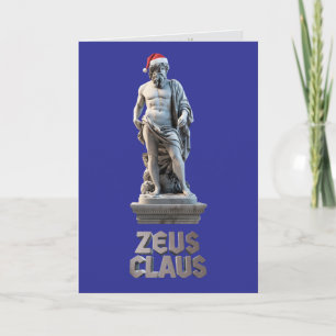 Grappige Zeus Claus Kerstvakantiekaart Feestdagen Kaart
