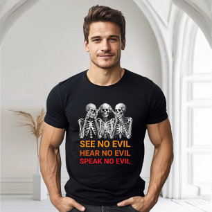 Grappige Zie Hoor Spreek Geen Kwaad Halloween T-shirt