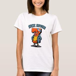 Grappige Zieke Zeven Meme Zes Zeven Woordspeling H T-shirt