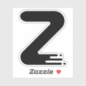 Grappige Zig Zag Letter Z Monogram Sticker (Vel)