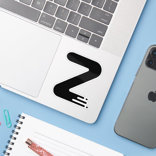 Grappige Zig Zag Letter Z Monogram Sticker
