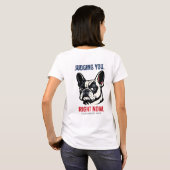 Grappige Zijdelingse Blik Frenchie T-Shirt – Oorde (Achterkant volledig)