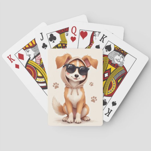 Grappige Zijdewindhond Kawaii Hond Pokerkaarten (Achterkant)