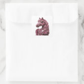 Grappige Zilveren Abstracte Cadeausticker Vierkante Sticker (Tas)
