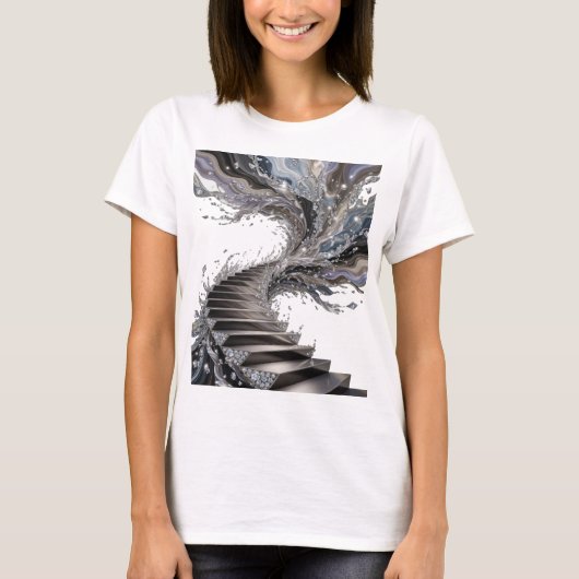 Grappige Zilveren ABSTRACTE KUNST Kunstprint T-shirt (Voorkant)