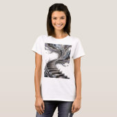 Grappige Zilveren ABSTRACTE KUNST Kunstprint T-shirt (Voorkant volledig)