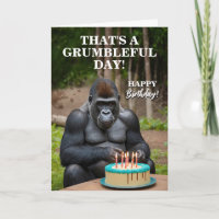 Grappige zilveren rug gorilla viert verjaardag