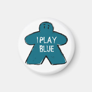 Grappige zin Grunge Blue Meeple Board Gamer Magneet