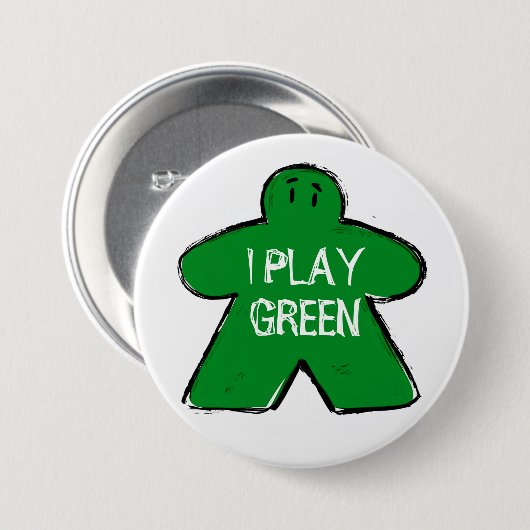 Grappige zin Grunge Green Meeple Board Gamer Ronde Button 7,6 Cm (Voorkant /achterkant)