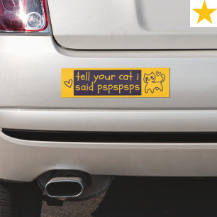 Grappige Zin Kat Grappig Pspsps Rijhumor  Bumpersticker
