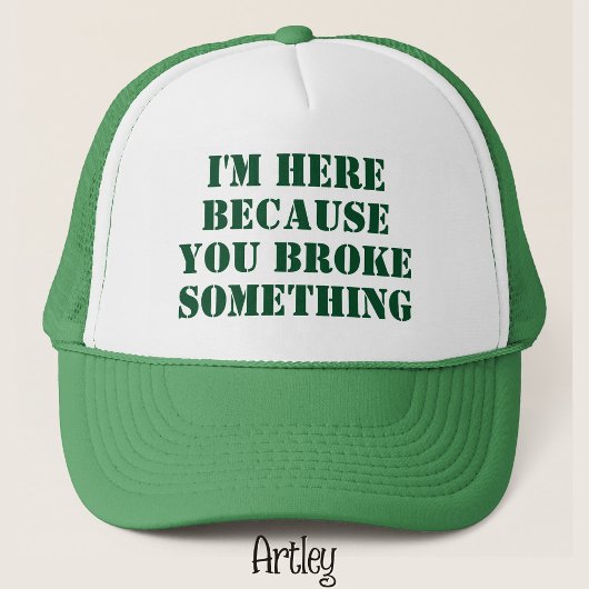 Grappige Zin Klusjesman Vader Grap Groen Trucker Pet