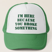 Grappige Zin Klusjesman Vader Grap Groen Trucker Pet (Voorkant)