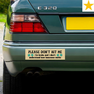 Grappige zin retro bloem verzekering grap   bumpersticker