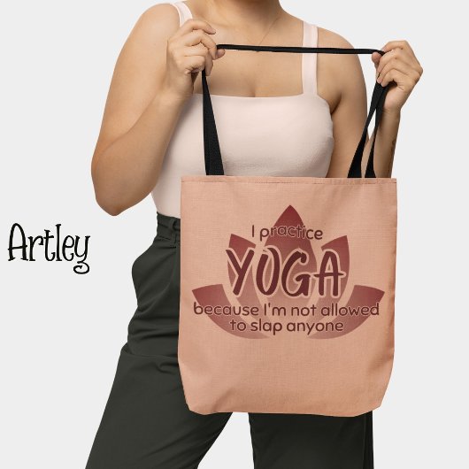 Grappige zin roze Lotus bloem yoga Tote Bag