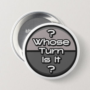 Grappige zin wiens turn board spel Geek Grey Ronde Button 7,6 Cm
