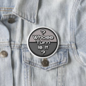 Grappige zin wiens turn board spel Geek Grey Ronde Button 7,6 Cm (In situ)