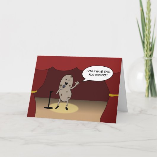 Grappige zingende aardappel voor verjaardag van aa kaart (Voorkant)