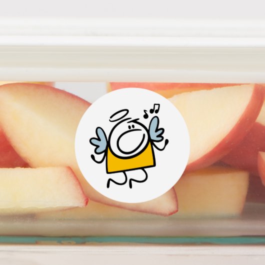 Grappige zingende engel labels (Aangebracht)
