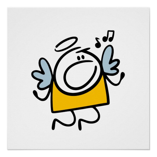 Grappige zingende engel perfect poster (Voorkant)