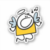 Grappige zingende engel sticker (Voorkant)
