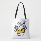 Grappige zingende engel tote bag (Voorkant)