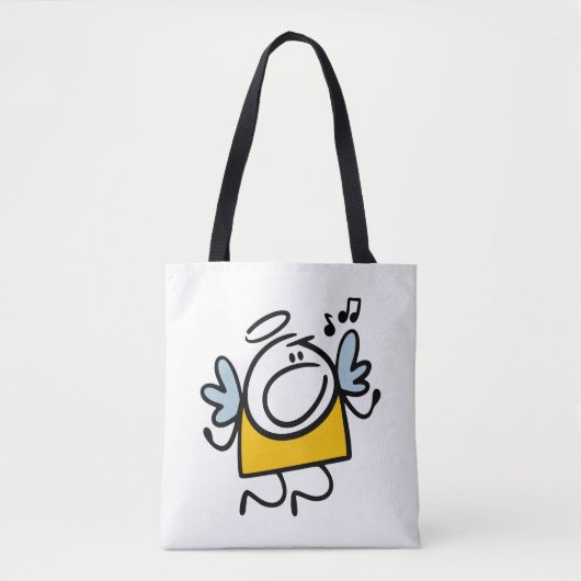 Grappige zingende engel tote bag (Voorkant)