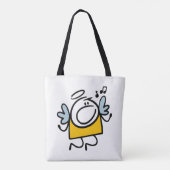 Grappige zingende engel tote bag (Achterkant)