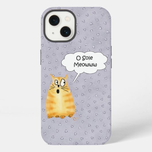 Grappige zingende kat iPhone hoesje (Achterkant)