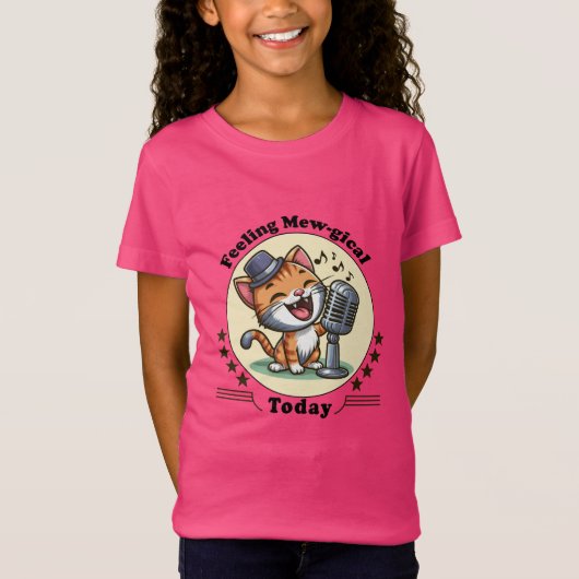 grappige zingende kat t-shirt (Voorkant)