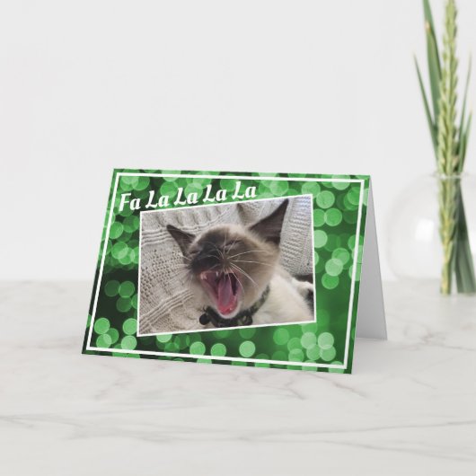 Grappige zingende Siamese kitten foto Kerstmis Feestdagen Kaart (Voorkant)