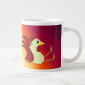 Grappige zittende haan grote koffiekop (Rechts)