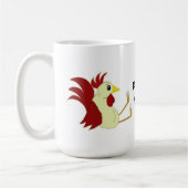 Grappige zittende haan koffiemok (Links)