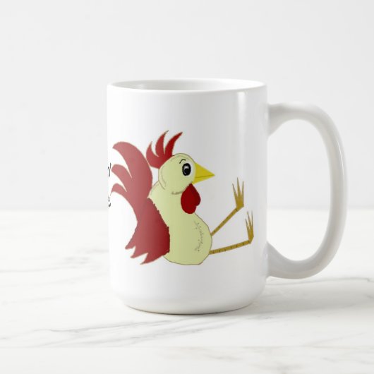 Grappige zittende haan koffiemok (Rechts)