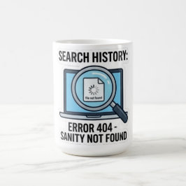 Grappige "Zoekgeschiedenis Fout 404 Gezond Verstan Koffiemok