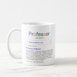 Grappige zoektocht naar de beste professor met per koffiemok