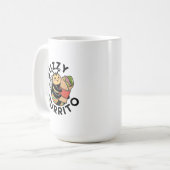 Grappige Zoemende Burrito Bij Koffiemok (Voorkant links)