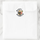 Grappige Zoemende Burrito Bij Ronde Sticker (Tas)