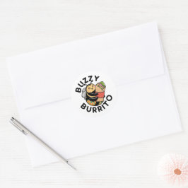 Grappige Zoemende Burrito Bij Ronde Sticker