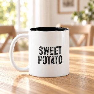 Grappige Zoete Aardappel Spreuk Voor Koffieliefheb Tweekleurige Koffiemok