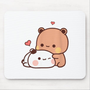 Grappige Zoete Kawaii Kp Beer Panda Knuffel Koppel Muismat