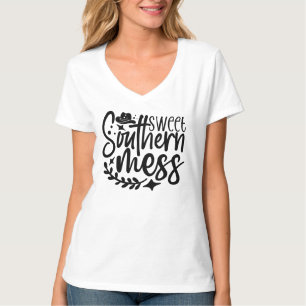 Grappige zoete Southern mess woordkunst T-shirt
