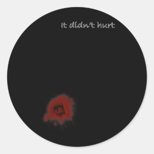 Grappige Zombie Bijt Halloween Bitten Letsel Manne Ronde Sticker