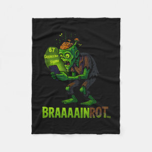 Grappige Zombie Brainrot Meme 6 7 Halloween Jongen Fleece Deken
