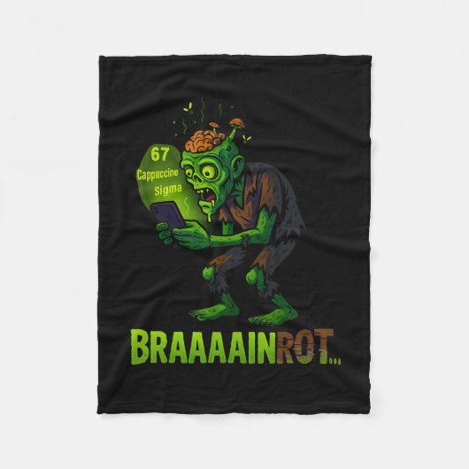 Grappige Zombie Brainrot Meme 6 7 Halloween Jongen Fleece Deken (Voorkant)